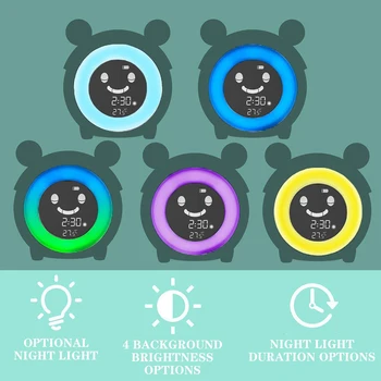 Deti Deti Spanie Školenia LED Nočné Svetlo Teploty, Displej, Budík