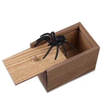 Deti Hračky Drevené Žart Trik Praktické Vtip, Home Office Vydesiť Gag Spider Box na Hračky, Vianočné Gecko Myši Box Darček Vydesiť J7Y9