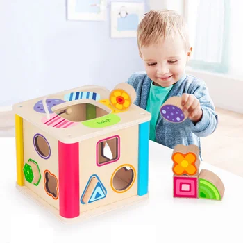 Deti Hračky Multi-function Inteligencie Box Tvar, Triedenie Kocky Drevené Hračky Montessori Vzdelávacích Drevené Hračky Deti Deti Darčeky