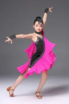 Deti Medzinárodnej Normy Ballroom Dance Šaty pre Dievčatá latinskej Tanečnej Súťaže Šaty Chacha Valčík Tanečné Kostýmy