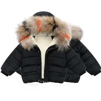 Deti Oblečenie Baby Coats Módne zimné chlapci a dievčatá, baby, dlhý rukáv pribrala bavlnená bunda s Kapucňou Kabát