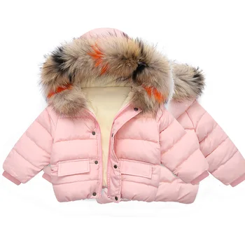 Deti Oblečenie Baby Coats Módne zimné chlapci a dievčatá, baby, dlhý rukáv pribrala bavlnená bunda s Kapucňou Kabát