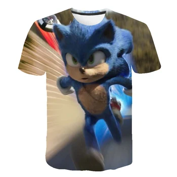 Deti Oblečenie Sonic t tričko 4 5 6 7 8 9 10 11 12 13 14 Rokov Sonic the Hedgehog t-shirt Pre Baby Chlapci Oblečenie Dievča Topy Čaj