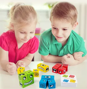 Deti' Poschodí Party Hry Výraz Puzzle Stavebné Bloky Drevených Hračiek 3d Puzzlí Interaktívne Mš Dodávky Deti Darček