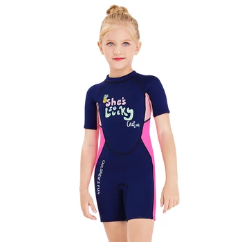 Deti Potápačský Oblek Lucky Girl 2,5 mm Neoprénová Wetsuits Surfovanie Medúzy Krátke Plavky Neoprén Pre Dievčatá, Deti Plavky