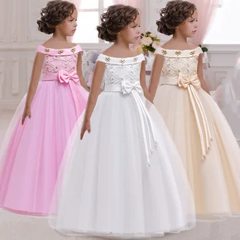 Deti Princezná Šaty pre Dievčatá Kvet Appliques plesové Šaty, Baby, Deti, Oblečenie Elegantné Party Svadobné Kostýmy Deti Oblečenie