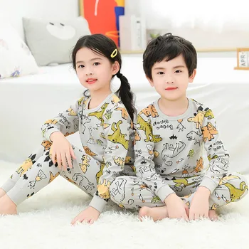 Deti Pyžamá 2020 Jeseň Dievčatá Chlapci Sleepwear Odev Dieťa Dieťa Pijamas Zvierat Cartoon Pajama Sady Bavlna detské Oblečenie