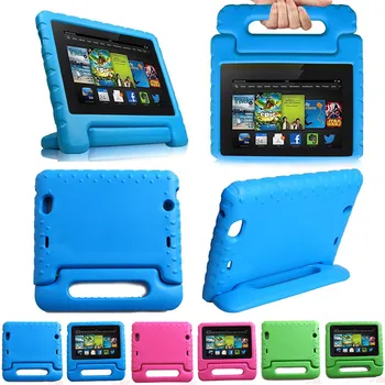 Deti Shockproof puzdro pre Amazon Kindle Fire HD 8 2016 Deti Bezpečné EVA Pena Nepremokavé Tablet Kryt s držiakom Stojan