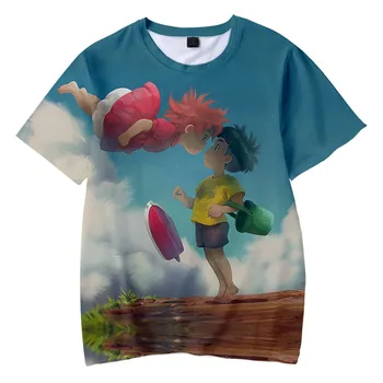 Deti T-shirt Ponyo na Útese Chlapec, Dievča, New Horúce Módne Populárne Karikatúra Roztomilý T shirt Pohodlné deti Tričká topy