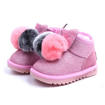 Deti topánky Deti sneh topánky zimné topánky pre deti, dievčatá, chlapcov Plyšové teplé Detské topánky pohodlné dievča, batoľa, topánky 1 2 3 rokov