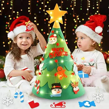 Deti urob si sám Cítil, Vianočný Stromček, Vianočné Dekorácie Pre Domov 2021 Nový Rok Darčeky, Vianočné Ozdoby Santa Claus Vianočný Strom