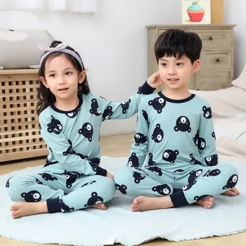 Deti Vianočné Pyžamo Nastaviť Deti Sleepwear Chlapcov Domov Pyžamo Dievčatá Cartoon Oblečenie Vyhovovali Pyžamá Deti 2-14T Bavlna Odev