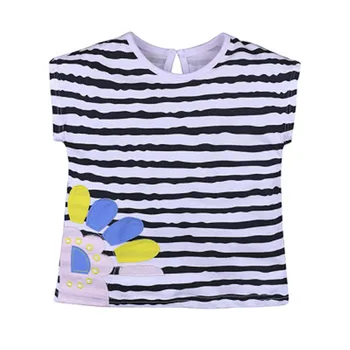 Deti Zvierat T-shirt Topy Baby Chlapci, Dievčatá Oblečenie Bavlnené Tričká Pre Letné Oblečenie Cartoon Lev Lietadlo Žaba Pruhované Tričko