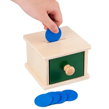 Detská & Batoľa Montessori Deti, Hračky, Detské Drevené Mince Box Vzdelávania Vzdelávacie Predškolského Vzdelávania Brinquedos Juguets