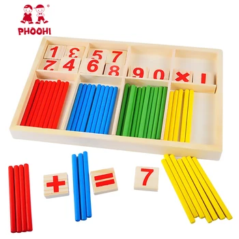 Detská Drevená Montessori Vzdelávacích Materiálov Hračka Počítanie Palice Deti Raného Vzdelávania Matematické Box
