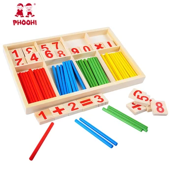 Detská Drevená Montessori Vzdelávacích Materiálov Hračka Počítanie Palice Deti Raného Vzdelávania Matematické Box