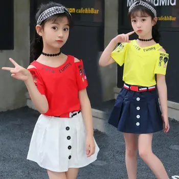Detské Letné Oblečenie, detské Letné Vyhovuje Deti V Lete Vyhovuje Dva Kusy Elegantné dvojdielne kórejská Verzia
