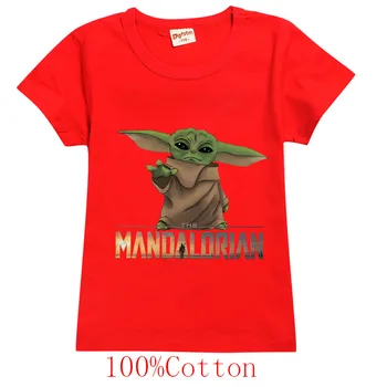 Detské letné T-shirt Dieťa Yoda Na Mandalorian chlapci čistej bavlny T-shirt Dievčatá módne bežné krátke rukávy batoľa t tričko
