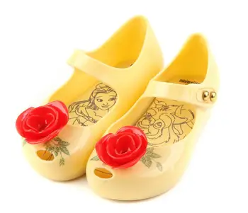 Detské Letné Topánky Mini Melissa Kráska a zviera rose jelly topánky Deti, Dievčatá Iskru Bowknot módne sandále SH100