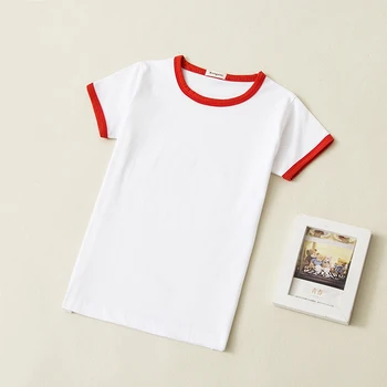 Detské letné tričká bavlna o-krku baby chlapci, dievčatá-krátke sleeve T-shirt dieťa deti tepla stlačte prázdne top basic tričko