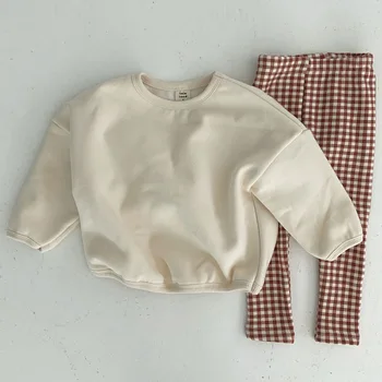 Detské Oblečenie 2020 Zimné Chlapci a Dievčatá, Baby Oblek Bežné Legíny Farbou Sveter Jednoduché detské Súpravy