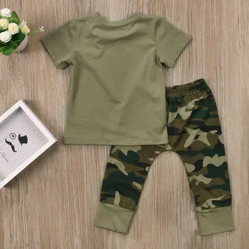 Detské Oblečenie Novorodenca Batoľa, Dieťa, Chlapec, Dievča Camo T-shirt Topy+ Nohavice Oblečenie Nastaviť Oblečenie 0-24M