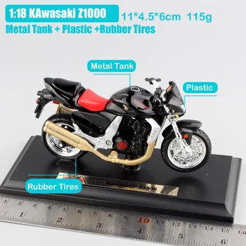 Detský 1:18 rozsahu maisto malé Kawasaki Z1000 streetfighter 2003 moto bike sport cyklus závodné motocykle model hračka miniatúry