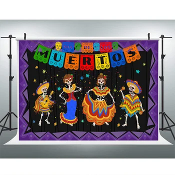 Deň Mŕtvych Pozadie Mexickej Papiera, Kvety Fotografie Pozadí Dia DE Los Muertos Dress-up Party Fiesta Banner Dekorácie