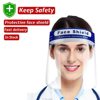 DHL Loď 50pcs Ochranné celotvárová Maska CE Dospelých, Deti ochranný Štít na Tvár a Hlavu Nosenie Transparentné Tienidlo Práce Oko Chrániť Jasné