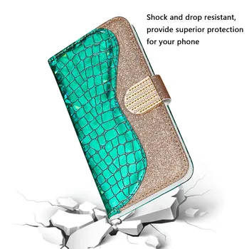 Diamond Bling Lesk kožené puzdro pre Samsung Galaxy Note 20 Ultra prípade Peňaženky vyklápací kryt pre Samsung S20 plus S10 e A21S prípade