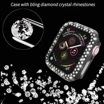 Diamond Ochranný Nárazník hodinky puzdro pre apple hodinky 38mm 42mm 40 mm 44 mm jednoradové diamond iwatch pásmo 5 4 3 2 1 pozerať prípade