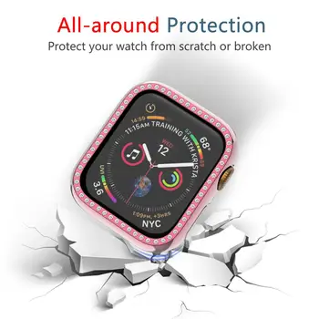 Diamond Ochranný Nárazník hodinky puzdro pre apple hodinky 38mm 42mm 40 mm 44 mm jednoradové diamond iwatch pásmo 5 4 3 2 1 pozerať prípade