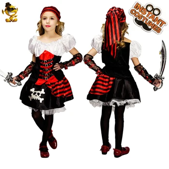 Dievča Pirátske Kostýmy pre Halloween Party Purim Úlohu Hrať v Pohode Buccaneer Kostým Party Fancy Dress Up na Darčeky pre Deti