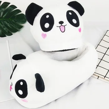 Dievčatá Dizajn Zvierat Cartoon Panda Papuče Dom V Pohode Unisex Topánky Chlapci Krásne Vtipné Kožušiny Listov Papuče Pre Ženy
