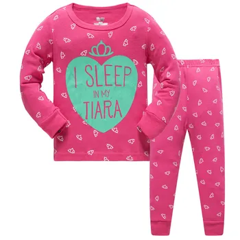 Dievčatá Domov Sleepwear Baby Deti Bavlnené Pyžamo Nastaviť Deti Cartoon Dlhý Rukáv Pyžamá Oblečenie Sady Chlapci Bežné Pijamas Nastaviť