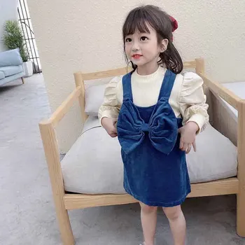 Dievčatá Lístkového Rukáv Knitwear Jeseň Štýl detská Móda Japonských a kórejských Sladký, Dlhý Rukáv Topy 2-7 Rokov Deti Oblečenie