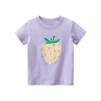 Dievčatá Oblečenie Bavlna Topy Tees T Shirt Batoľa Detská Deti Krátky Rukáv Detská Móda Tlačené Ovocie Chlapca Oblečenie
