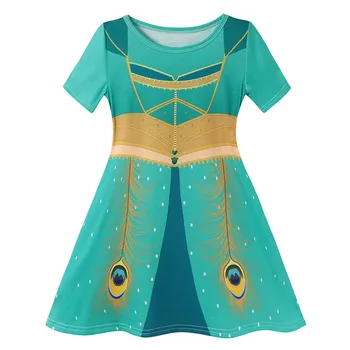 Dievčatá Potomkov 3 Uma Šaty Šaty, Ktoré Mal Cosplay Deti Elsa Kostým Jasmine Aladdin Hranie Rolí Zamotaný Rapunzel Oblečenie