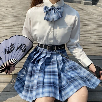 Dievčatá Skladaná Sukňa Harajuka Módne Kawaii Sladké A-line Vysoký Pás Kockované Sukni, Ženské Módne Študent Voľné Mini Sukne 2020