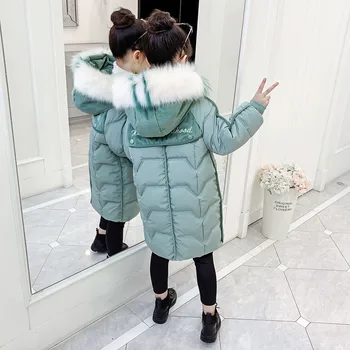 Dievčatá Zimná Bunda 2020 Nové kórejská Verzia Deti Móda Hrubé Čalúnená Coats Dlhé Zimné Bundy Oblečenie pre Dievčatá 12 Rokov