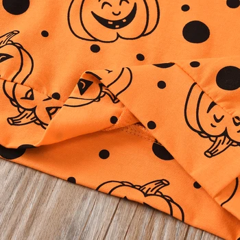 Dieťa Batoľa, Dieťa Dievča Halloween Oblečenie Nastaviť Karikatúra Tlače Dlhý Rukáv Pulóver + Pruhované Nohavice Móda Jeseň Oblečenie 2ks
