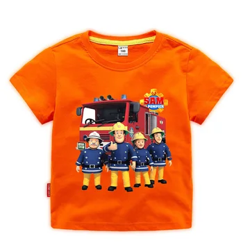 Dieťa Chlapci Dievčatá Cartoon Hasič Sam T-shirts Deti Krátky Rukáv Deti Tshirts O-Krku Lete Tees Top Kostým Detské Oblečenie
