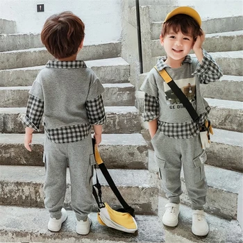 Dieťa Chlapcov Jeseň Oblečenie Set Sa 2020 Jeseň Batoľa Oblečenie S Dlhým Rukávom Oblečenie Detí Deti Nosiť Tepláky 2 3 4 6 8 Rokov