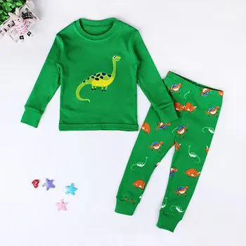 Dieťa Chlapec Dievča Dinosaura Oblečenie, Pyžamo Nastaviť Dieťa Odev Sleepwear Domáce oblečenie Zelená Farba 1-7T