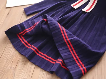 Dieťa dievča jeseň a v zime pletený sveter šaty nové kórejské deti je teplý sveter šaty dievča bežné jednofarebné šaty 3-10Y#0163