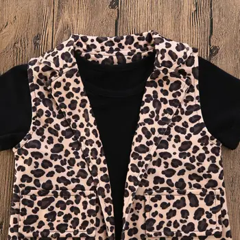 Dieťa dievča leopard módne oblečenie Letné Batoľa, Dieťa Dievča Leopard Oblečenie Bunda+Topy T-Tričko+Krátke Nohavice, Oblečenie 1-6 rokov