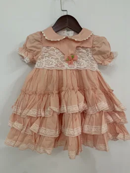 Dieťa Dievča Leta ružová Vintage španielsky Lolita Princezná Loptu Gow deti Narodeniny Veľkonočné Party Šaty