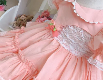 Dieťa Dievča Leta ružová Vintage španielsky Lolita Princezná Loptu Gow deti Narodeniny Veľkonočné Party Šaty