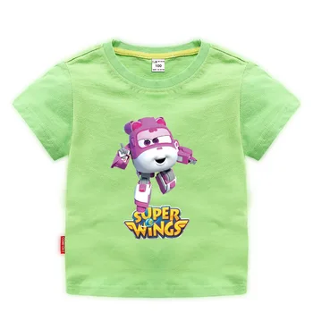 Dieťa Dievča Oblečenie Super Krídla T Letné Tričko Bavlna Dieťa Krátky Rukáv Topy Tlač Deti Cartoon Multicolor Dievčatá Oblečenie