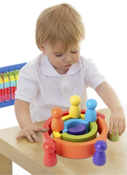 Dieťa Dúhy bloky Hračky Veľké Tvorivé Rainbow Stavebné Bloky 12Pcs Drevené Hračky pre deti Montessori Vzdelávacích Hračiek